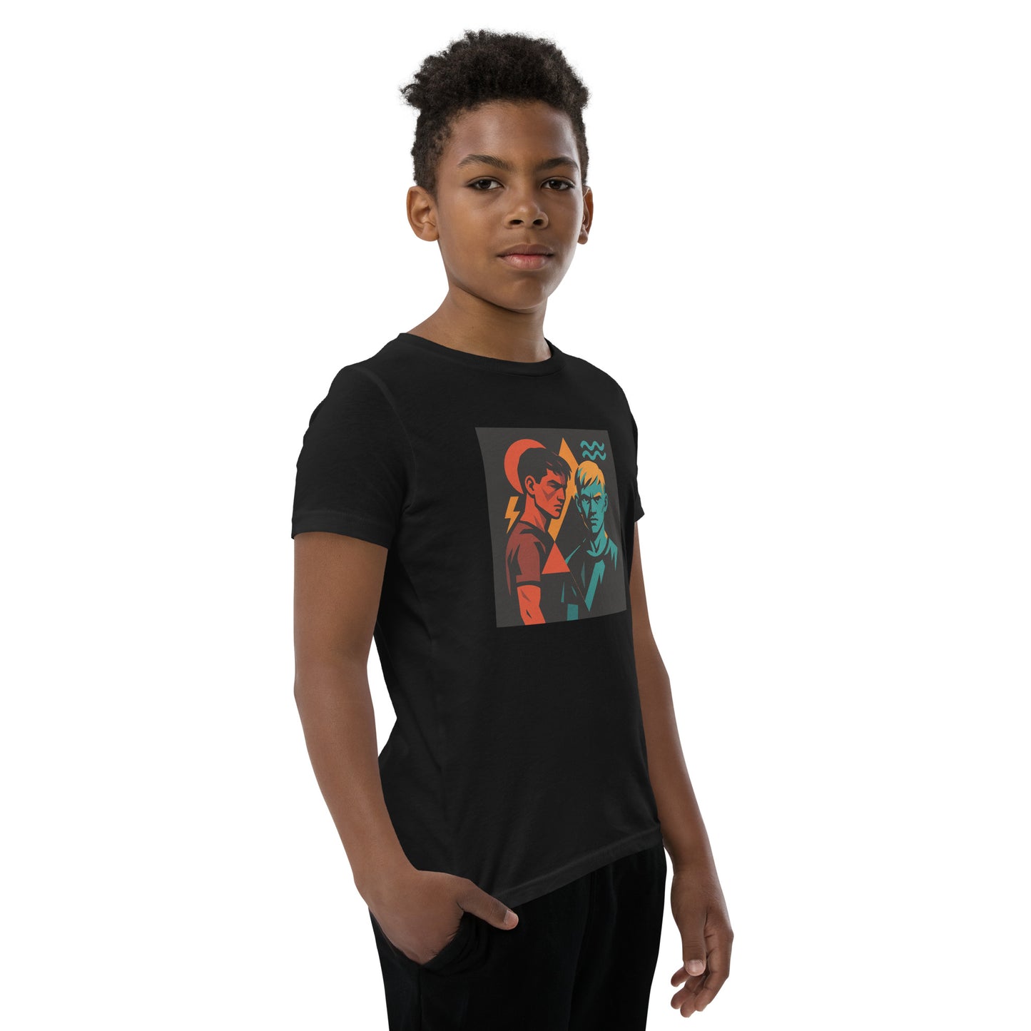 Youth Short Sleeve T-Shirt, Geometric youth boys