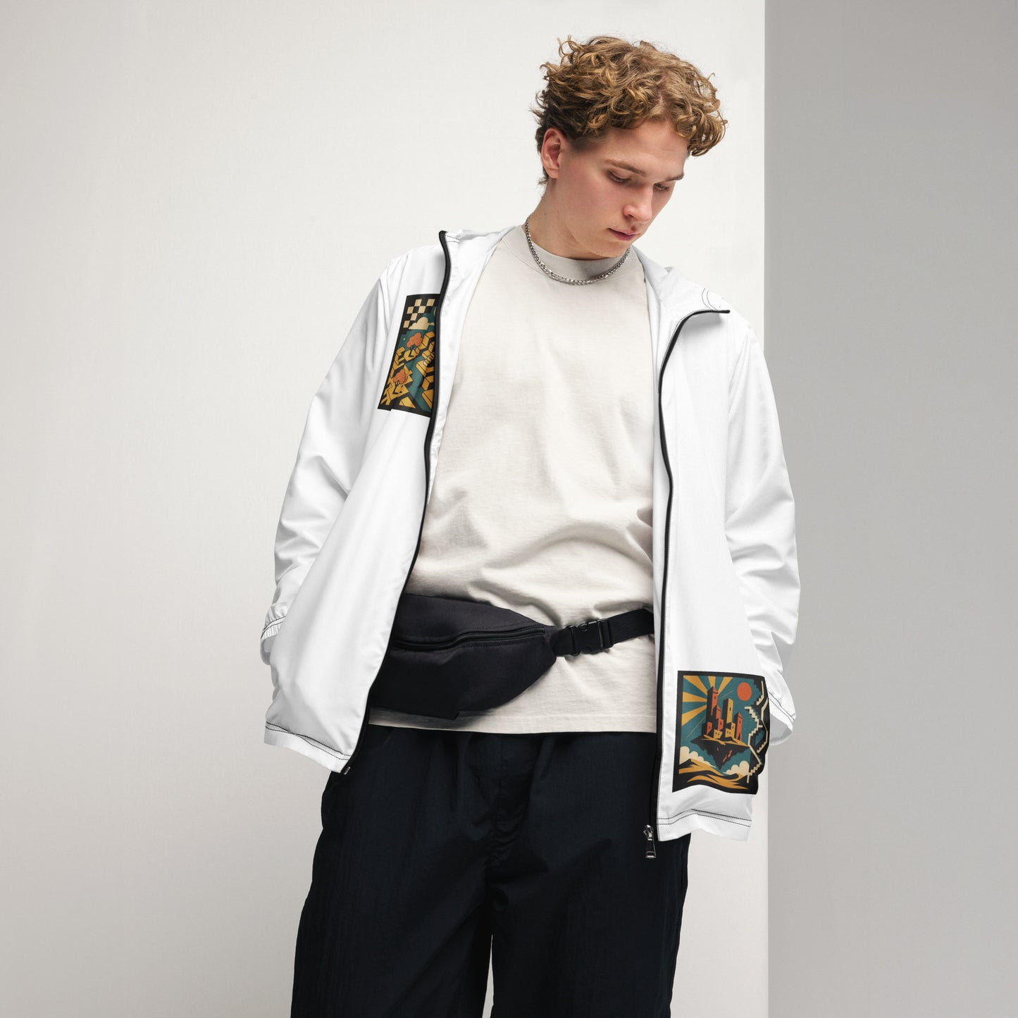 Men’s windbreaker, Sureal Persian landscape