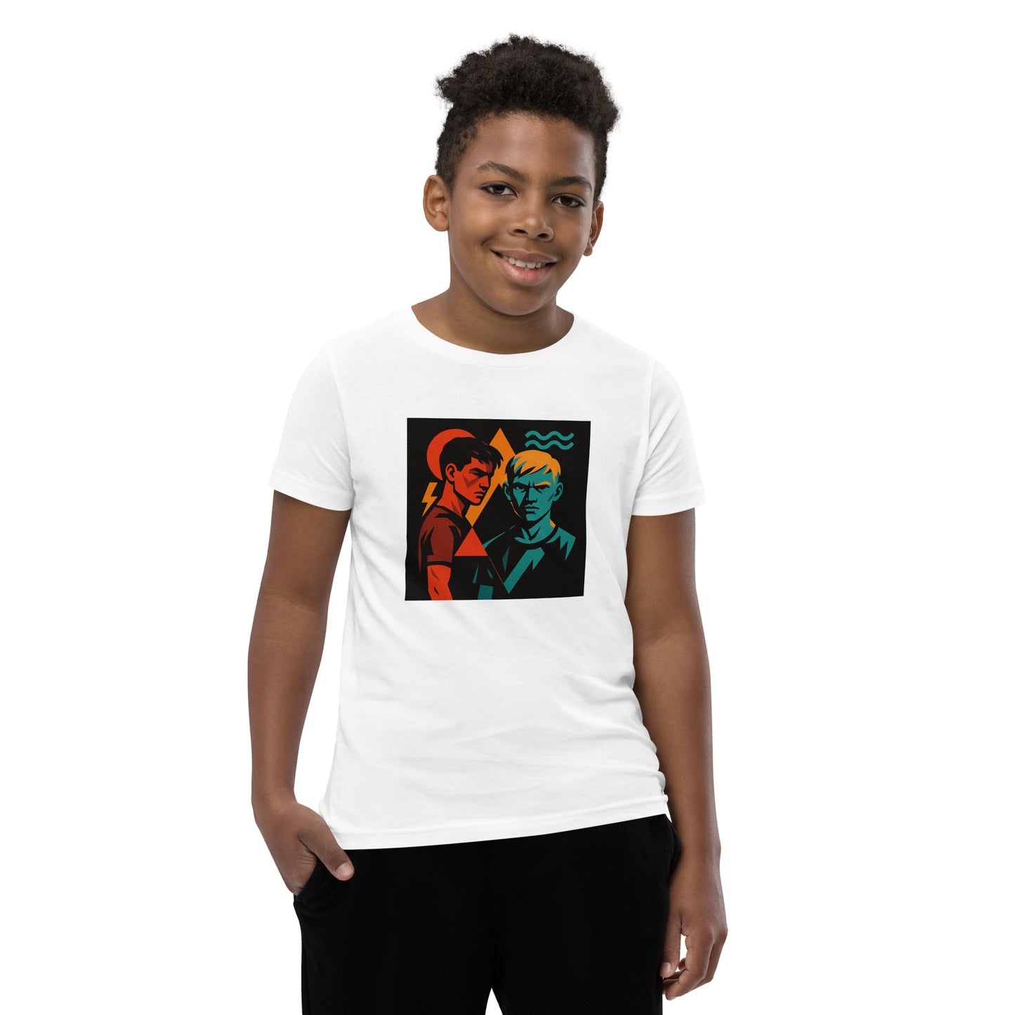 Youth Short Sleeve T-Shirt, Geometric youth boys